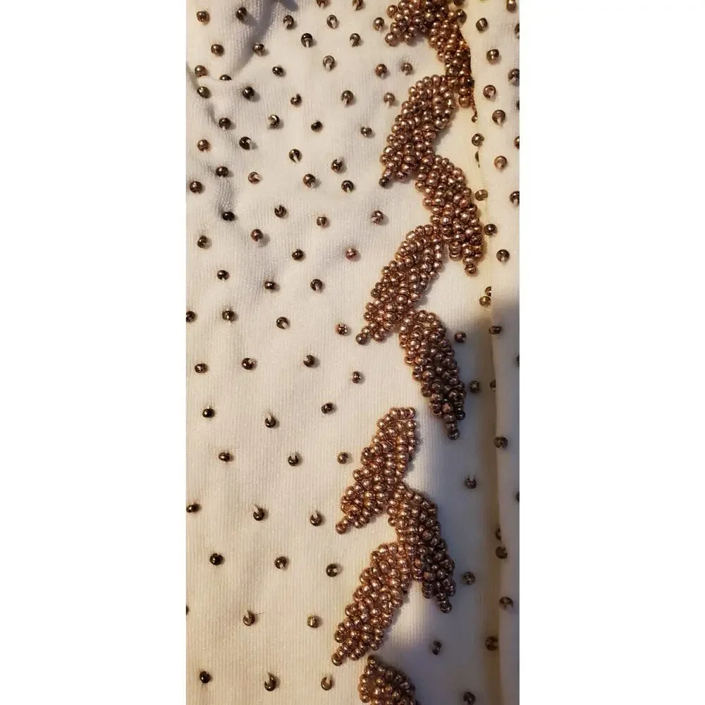 Vintage 40s-50s Hand Beaded Evening Long Gloves Made In Crown Colony Hong Kong